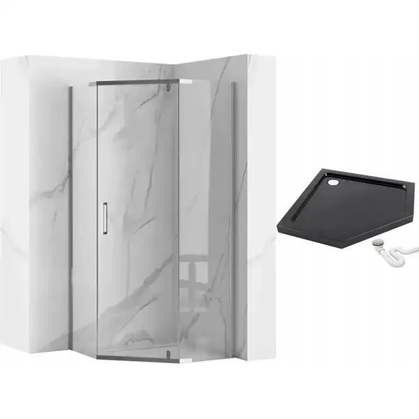 Душова Кабіна Rea Axin 90x90 + Душевий Піддон Чорний 90x90 KPL-K8779-8543 Душова Кабіна Rea Axin 90x90 + Душевий Піддон Чорний 90x90 KPL-K8779-8543