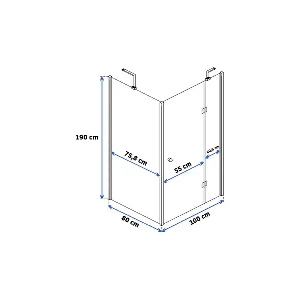 Душова Кабіна REA Easy Clean MADOX 80x100 Хром REA-K4512
