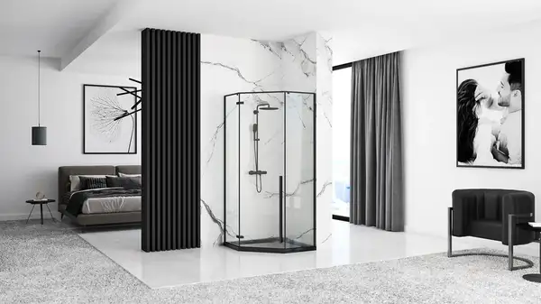 Душевая кабина REA DIAMOND BLACK MAT 90х90 (REA-K5622)