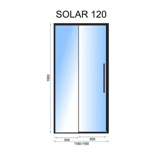 Душевая дверь REA SOLAR 120 BLACK (REA-K6312) Душевая дверь REA SOLAR 120 BLACK (REA-K6312)