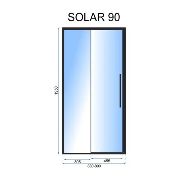 Душевая дверь REA SOLAR BLACK 90 (REA-K6319)