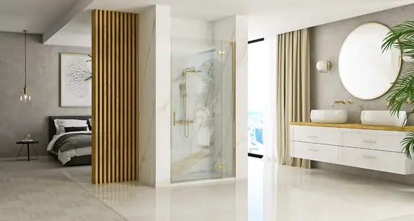 Душевая дверь REA HUGO BRUSHED GOLD 80 (REA-K8410) Душевая дверь REA HUGO BRUSHED GOLD 80 (REA-K8410)