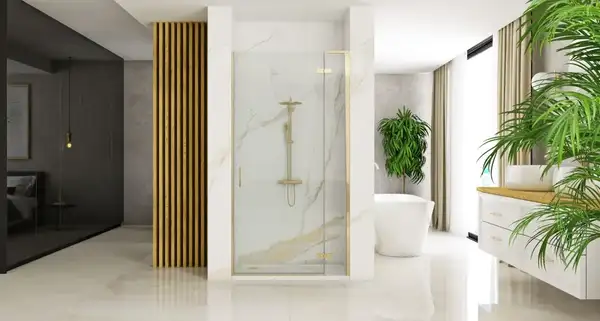 Душевая дверь REA HUGO BRUSHED GOLD 100 (REA-K8413) Душевая дверь REA HUGO BRUSHED GOLD 100 (REA-K8413)