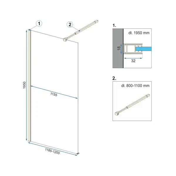 Душевая стенка REA AERO 120 GOLD (REA-K8443) Душевая стенка REA AERO 120 GOLD (REA-K8443)