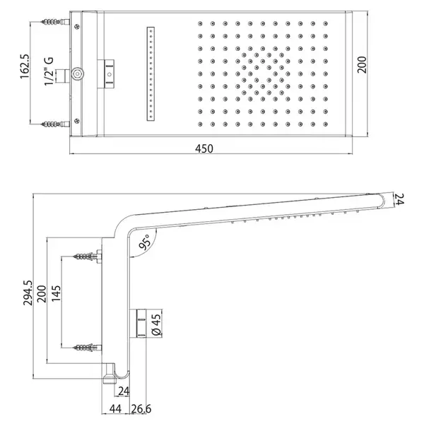 Душова панель Bossini SYNCRO-NEB 3 режиму, хром (I00593000030005) Душова панель Bossini SYNCRO-NEB 3 режиму, хром (I00593000030005)