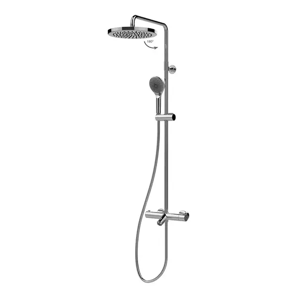 Душова система BOSSINI Elios Shower з термостатом, з круглим верхнім душем, колір хром (L10402000030008) Душова система BOSSINI Elios Shower з термостатом, з круглим верхнім душем, колір хром (L10402000030008)