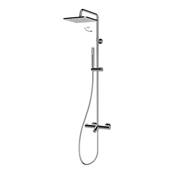 Душова система Bossini Elios Shower з термостатом, з квадратним душем, хром (L10403000030008) Душова система Bossini Elios Shower з термостатом, з квадратним душем, хром (L10403000030008)