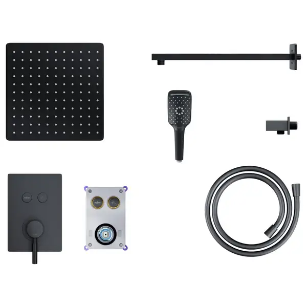 Душовий гарнітур прихованого монтажу Corsan CMZ066MBL BLACK + BOX чорний (646987) Душовий гарнітур прихованого монтажу Corsan CMZ066MBL BLACK + BOX чорний (646987)