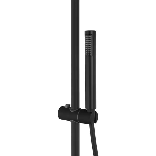 Душовий гарнітур Corsan LUGO BLACK MATT з термостатом та виливом (CMN017) Душовий гарнітур Corsan LUGO BLACK MATT з термостатом та виливом (CMN017)