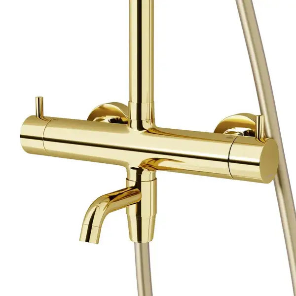Душевой гарнитур Corsan LUGO GOLD с изливом (CMN01MGLW) Душевой гарнитур Corsan LUGO GOLD с изливом (CMN01MGLW)