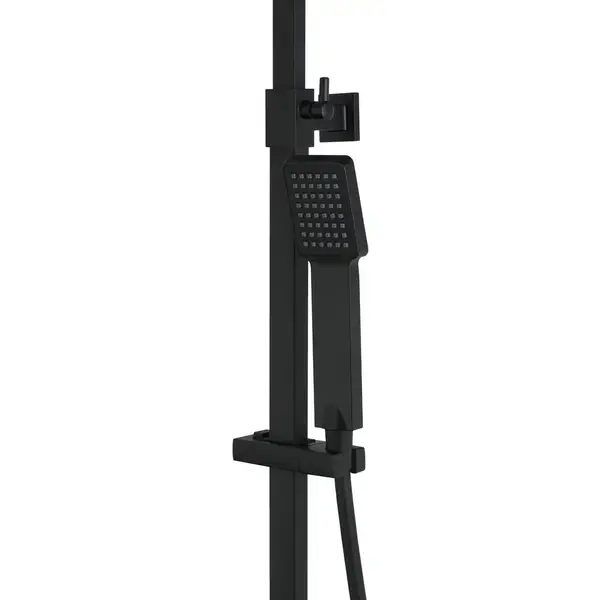 Душевой гарнитур Corsan ANGO BLACK MATT с термостатом и изливом (CMN02TBLW)
