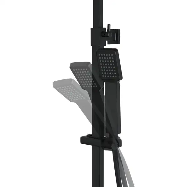 Душевой гарнитур Corsan ANGO BLACK MATT с термостатом и изливом (CMN02TBLW)
