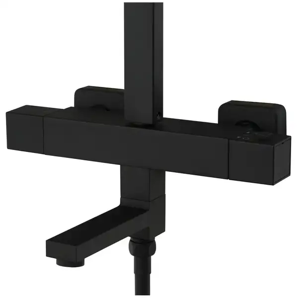Душевой гарнитур Corsan ANGO BLACK MATT с термостатом и изливом (CMN02TBLW)