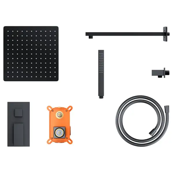 Душевая система CORSAN ADOUR BLACK + BOX скрытого монтажа (Z01MBL)