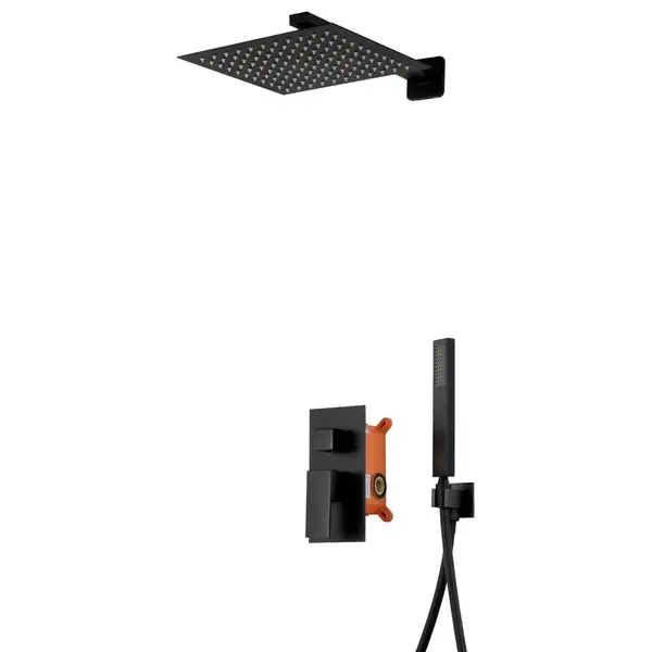 Душевая система CORSAN ADOUR BLACK + BOX скрытого монтажа (Z01MBL)