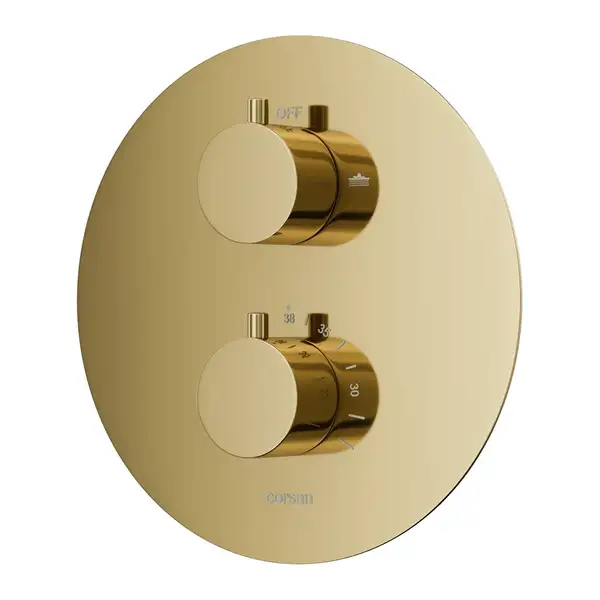 Душевая система с термостатом CORSAN LUGO GOLD + BOX скрытого монтажа (Z03TGL) Душевая система с термостатом CORSAN LUGO GOLD + BOX скрытого монтажа (Z03TGL)