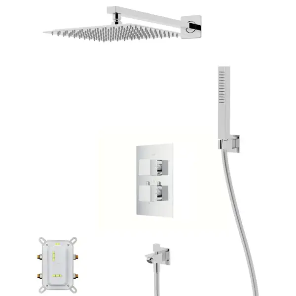 Душевая система с изливом и термостатом CORSAN ANGO 25 CHROME + BOX скрытого монтажа (ZA25TCHW) Душевая система с изливом и термостатом CORSAN ANGO 25 CHROME + BOX скрытого монтажа (ZA25TCHW)