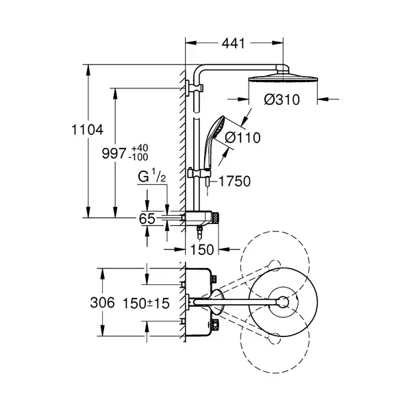 Grohe Euphoria SmartControl Душ. система, черный (22120KF0) Grohe Euphoria SmartControl Душ. система, черный (22120KF0)