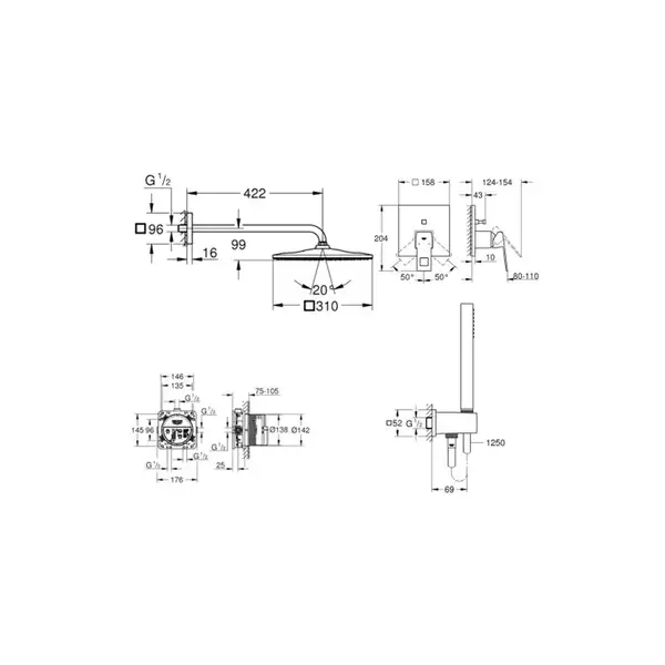 Душова система Grohtherm Cube (26405SC3), Grohe Душова система Grohtherm Cube (26405SC3), Grohe