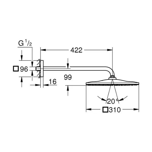Душова система Grohtherm Cube (26405SC3), Grohe Душова система Grohtherm Cube (26405SC3), Grohe
