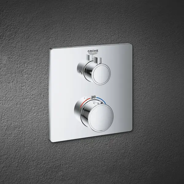 Душевая система скрытого монтажа с термостатом Grohe Grohtherm Cube c Tempesta Cube 250 (цвет - хром) (26415SC0) Душевая система скрытого монтажа с термостатом Grohe Grohtherm Cube c Tempesta Cube 250 (цвет - хром) (26415SC0)