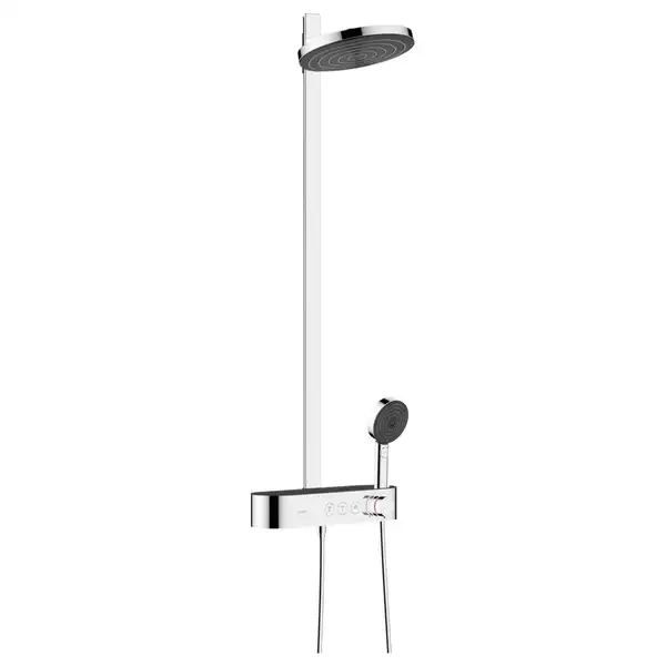 Душова система з термостатом Hansgrohe Pulsify Showerpipe 260 2jet EcoSmart із ShowerTablet Select 400 (колір - хром) 24241000 Душова система з термостатом Hansgrohe Pulsify Showerpipe 260 2jet EcoSmart із ShowerTablet Select 400 (колір - хром) 24241000