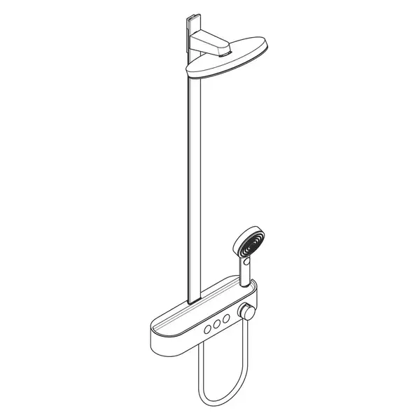 Душова система з термостатом Hansgrohe Pulsify Showerpipe 260 2jet EcoSmart із ShowerTablet Select 400 (колір - хром) 24241000 Душова система з термостатом Hansgrohe Pulsify Showerpipe 260 2jet EcoSmart із ShowerTablet Select 400 (колір - хром) 24241000