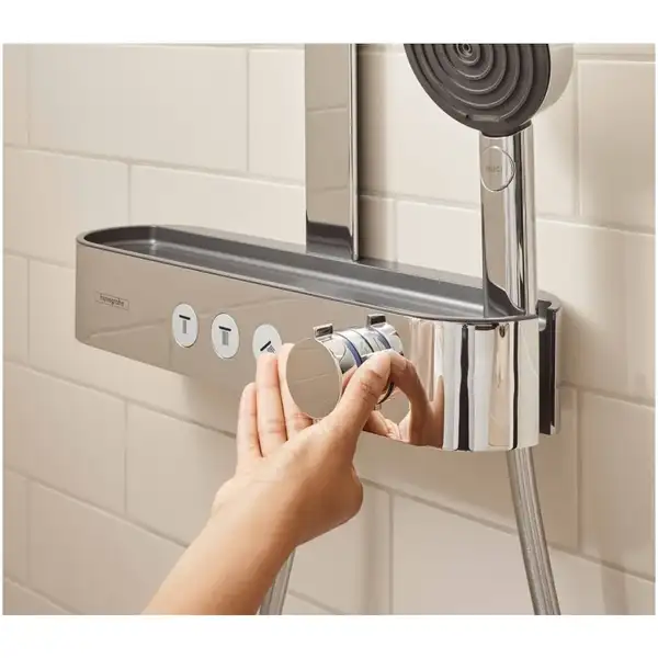 Душова система з термостатом Hansgrohe Pulsify Showerpipe 260 2jet EcoSmart із ShowerTablet Select 400 (колір - хром) 24241000 Душова система з термостатом Hansgrohe Pulsify Showerpipe 260 2jet EcoSmart із ShowerTablet Select 400 (колір - хром) 24241000