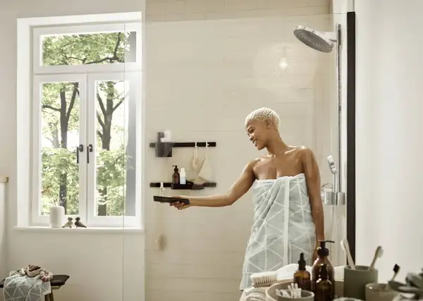 Душова система з термостатом Hansgrohe Pulsify Showerpipe 260 2jet EcoSmart із ShowerTablet Select 400 (колір - хром) 24241000 Душова система з термостатом Hansgrohe Pulsify Showerpipe 260 2jet EcoSmart із ShowerTablet Select 400 (колір - хром) 24241000