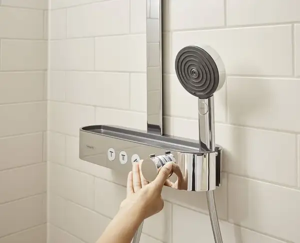 Душова система з термостатом Hansgrohe Pulsify Showerpipe 260 2jet EcoSmart із ShowerTablet Select 400 (колір - хром) 24241000 Душова система з термостатом Hansgrohe Pulsify Showerpipe 260 2jet EcoSmart із ShowerTablet Select 400 (колір - хром) 24241000