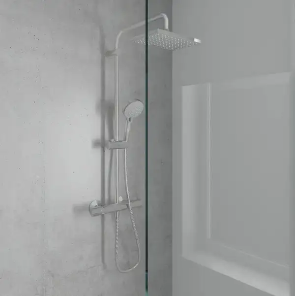Hansgrohe Vernis Shape Душевая система с термостатом, черный матовый (26286670) Hansgrohe Vernis Shape Душевая система с термостатом, черный матовый (26286670)