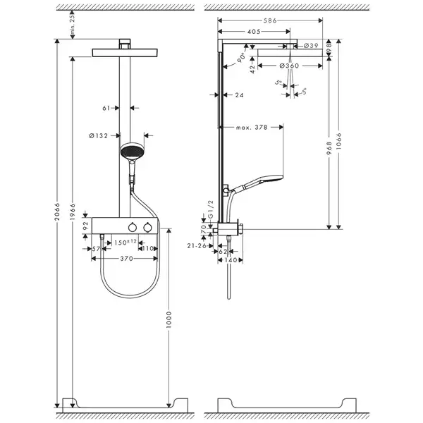 Hansgrohe Rainfinity Душевая система, хром (26853000) Hansgrohe Rainfinity Душевая система, хром (26853000)