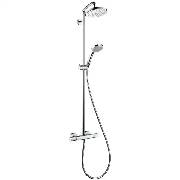 Душова система з термостатом Hansgrohe Croma Showerpipe 220 1jet EcoSmart 9 л/хв (колір - хром) 27188000 Душова система з термостатом Hansgrohe Croma Showerpipe 220 1jet EcoSmart 9 л/хв (колір - хром) 27188000