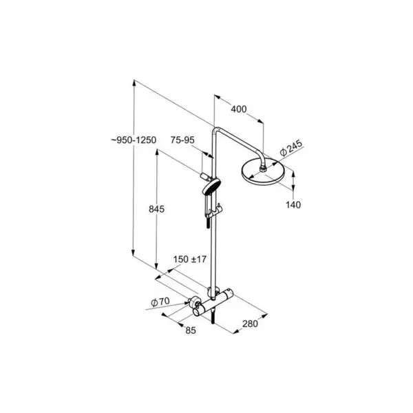A-QAs Dual Shower System з термостатом 6619505-00 KLUDI A-QAs Dual Shower System з термостатом 6619505-00 KLUDI
