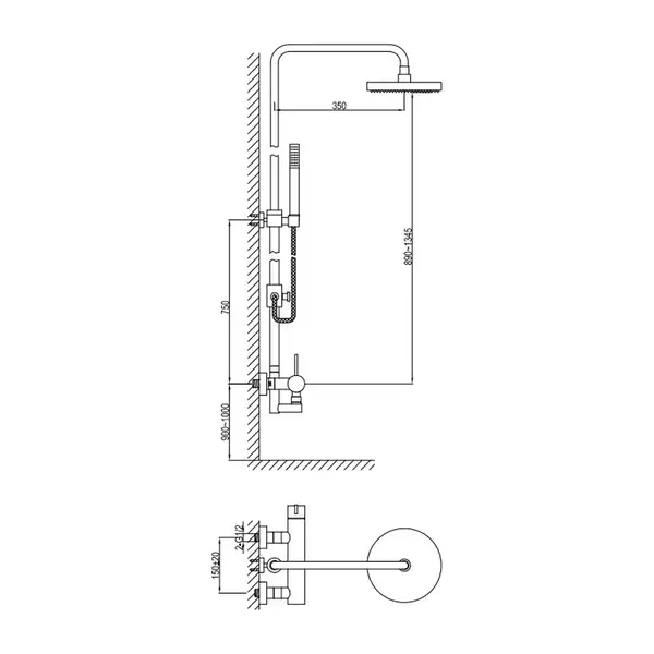 Душевой гарнитур KOHLMAN DEXAME CHROME (QW276D)