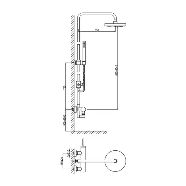 Душевой гарнитур KOHLMAN MAXIMA CHROME (QW276M) Душевой гарнитур KOHLMAN MAXIMA CHROME (QW276M)