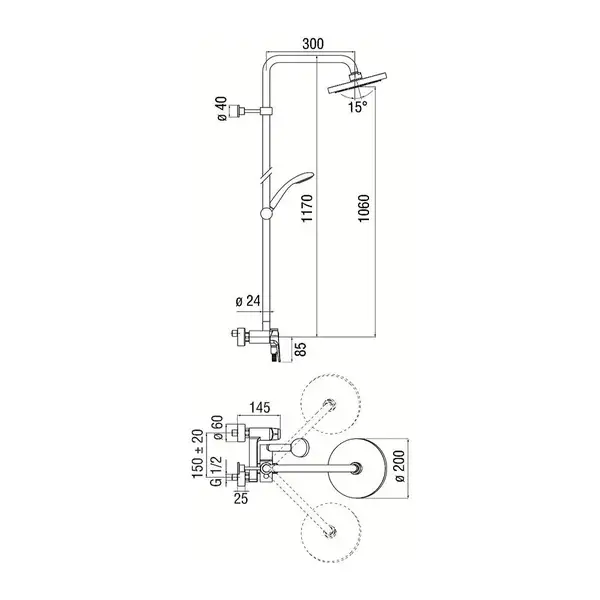 NB84130/30CR Змішувач для душу, з душ. колоною і ручним комплектом, хром Nobili ІТАЛІЯ (NB84130/30CR) NB84130/30CR Змішувач для душу, з душ. колоною і ручним комплектом, хром Nobili ІТАЛІЯ (NB84130/30CR)