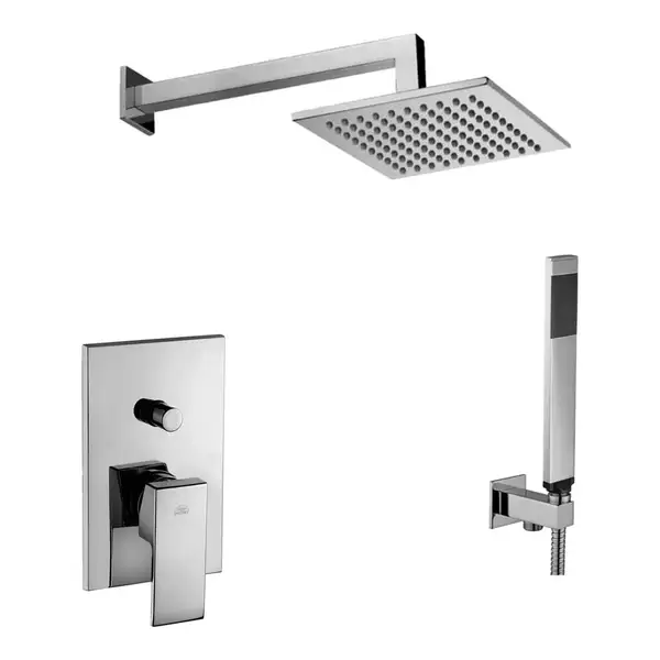 Душевая система Paffoni ELLE Shower скрытого монтажа со смесителем на 2 потребителя и верхним душем 200 х 200 мм (цвет - хром) (KITEL015CR)