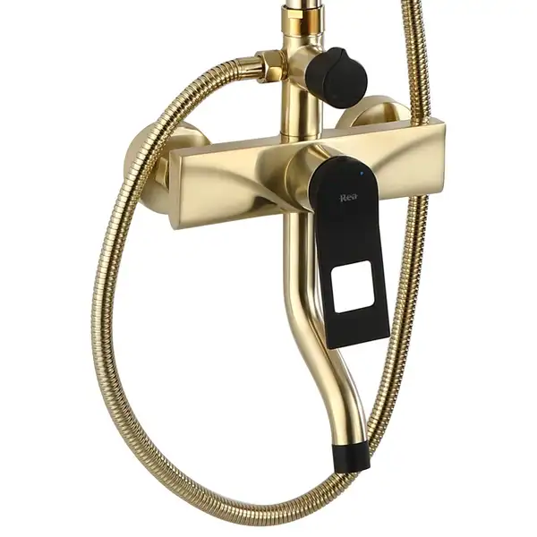 Душевой гарнитур REA SOUL BRUSHED GOLD с изливом (REA-B9962)