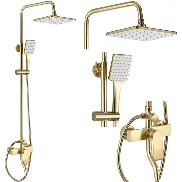 Душевой гарнитур REA HASS BRUSHED GOLD с изливом (REA-B9972)