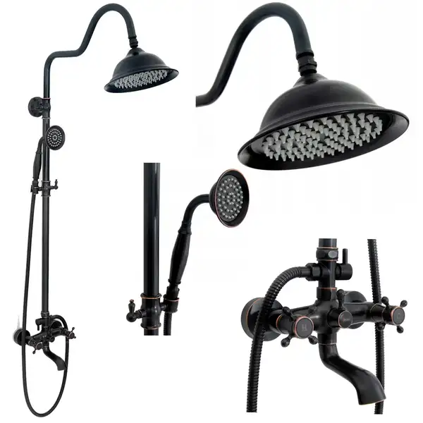 Душевой гарнитур REA RETRO OLD BLACK черный (REA-P2366) Душевой гарнитур REA RETRO OLD BLACK черный (REA-P2366)