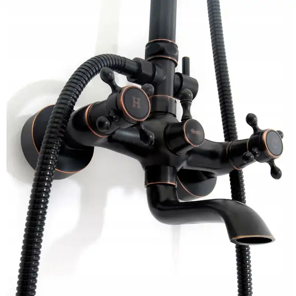 Душевой гарнитур REA RETRO OLD BLACK черный (REA-P2366) Душевой гарнитур REA RETRO OLD BLACK черный (REA-P2366)
