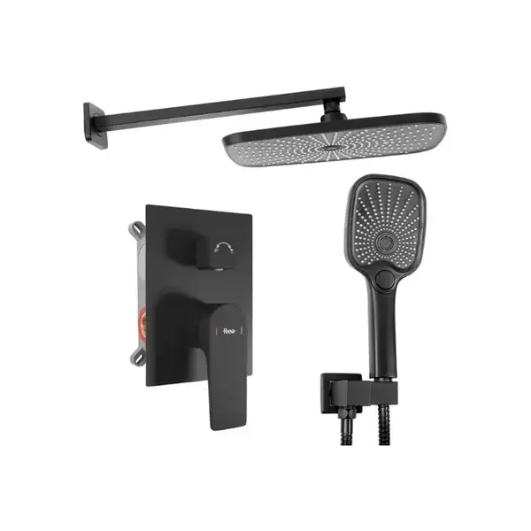 Душевая система REA MOBY BLACK + BOX скрытого монтажа (REA-P2402) Душевая система REA MOBY BLACK + BOX скрытого монтажа (REA-P2402)