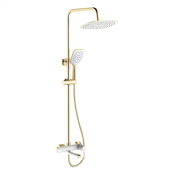 Душевой гарнитур REA MELIA GOLD WHITE с изливом (REA-P2406) Душевой гарнитур REA MELIA GOLD WHITE с изливом (REA-P2406)