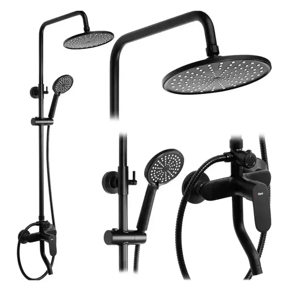 Душевой гарнитур REA SALTON BLACK черный с изливом (REA-P2409) Душевой гарнитур REA SALTON BLACK черный с изливом (REA-P2409)