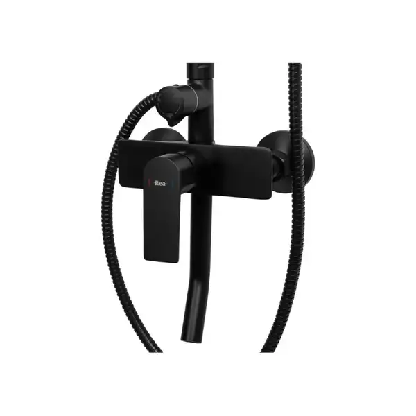 Душевой гарнитур REA MAXIMUS BLACK черный с изливом (REA-P2412) Душевой гарнитур REA MAXIMUS BLACK черный с изливом (REA-P2412)