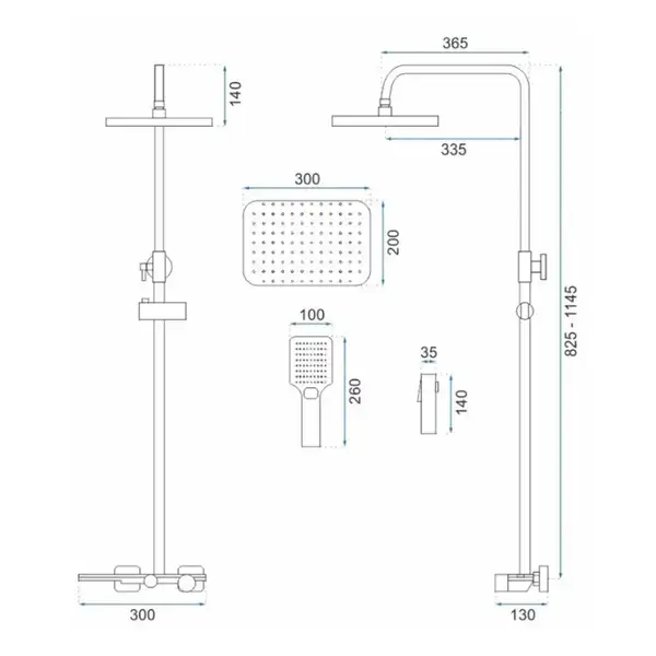 Душевой гарнитур REA HELIX BLACK с изливом (REA-P6618) Душевой гарнитур REA HELIX BLACK с изливом (REA-P6618)