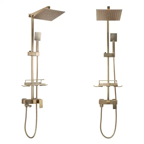 Душевой гарнитур REA JACK BRUSHED GOLD с изливом (REA-P7050) Душевой гарнитур REA JACK BRUSHED GOLD с изливом (REA-P7050)