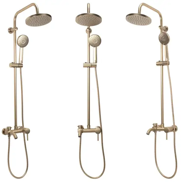 Душевой гарнитур REA LUIS BRUSHED GOLD с изливом (REA-P7051) Душевой гарнитур REA LUIS BRUSHED GOLD с изливом (REA-P7051)