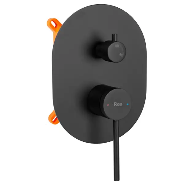 Rea Oval Black Душевая система скрытого монтажа, черная (REA-P8467)
